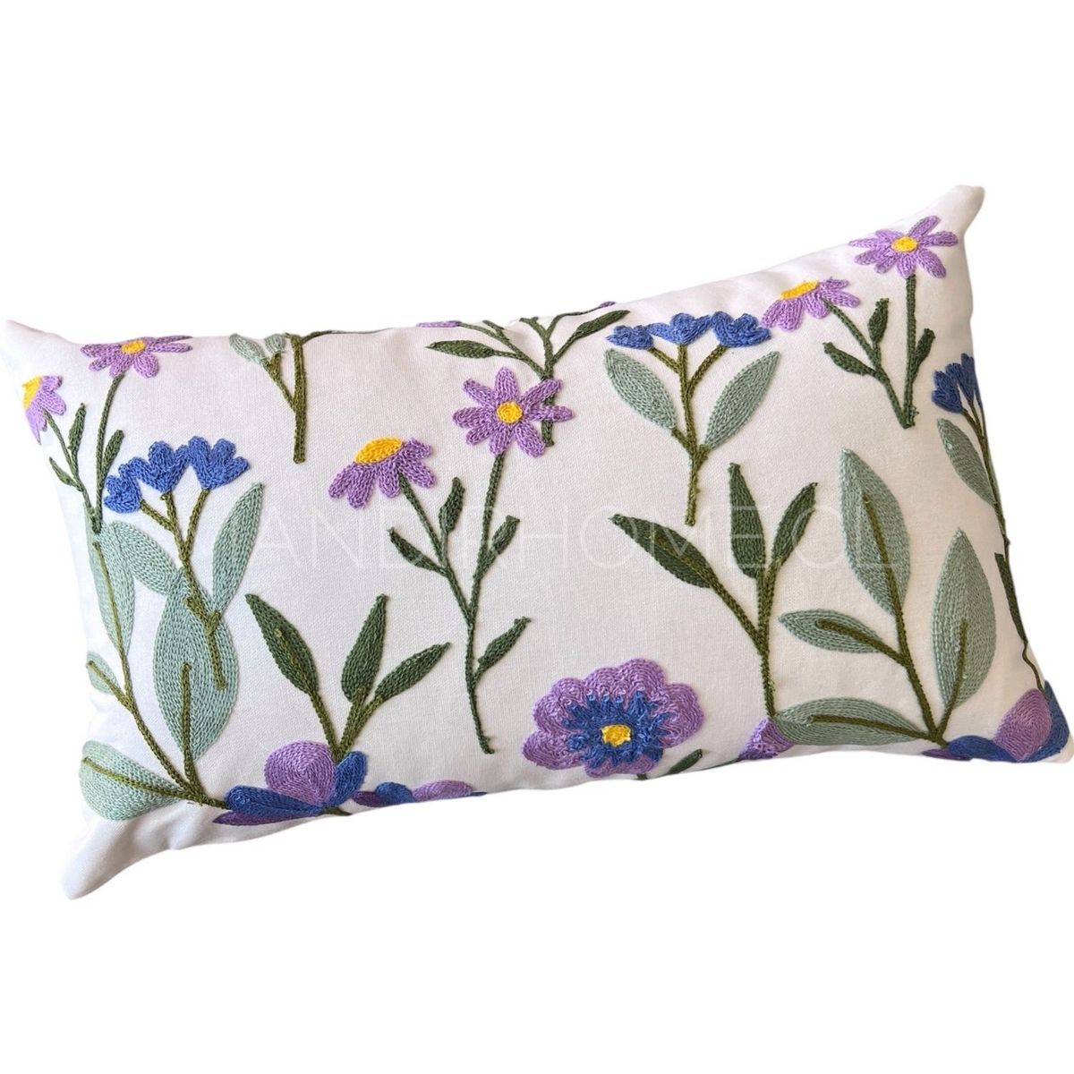 MANDIRHOME - Funda de Cojín Bordado Primavera Chic 50x30cms