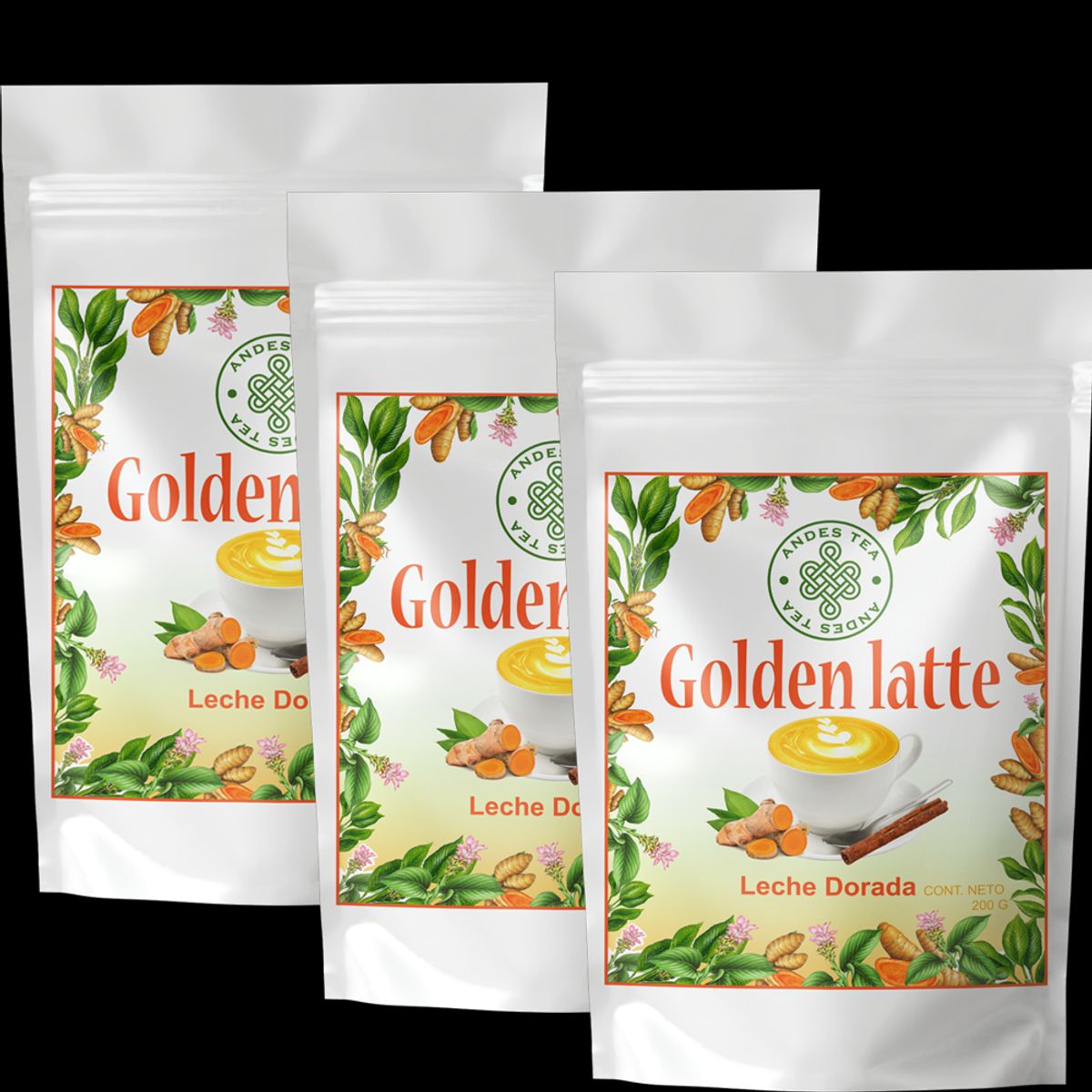 ANDES TEA - Golden Latte 200gr c/u – Pack 3 unidades