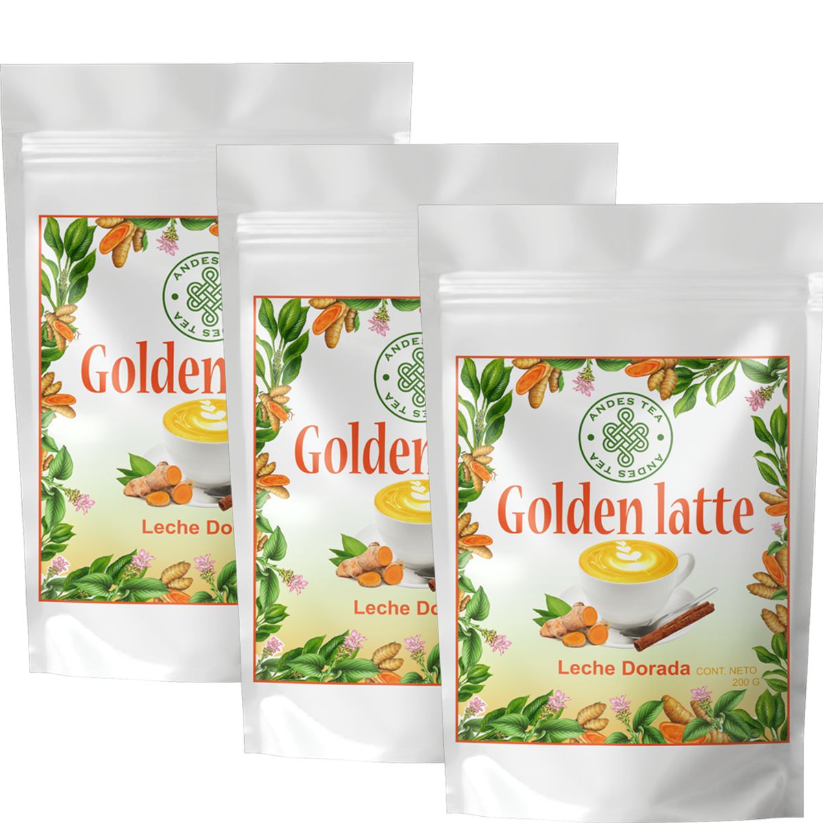 ANDES TEA - Golden Latte 200gr c/u – Pack 3 unidades