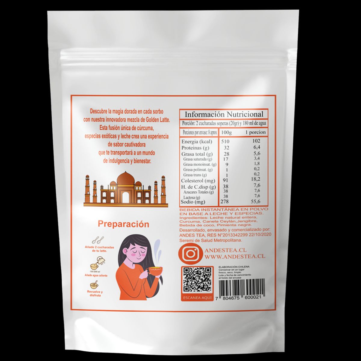 ANDES TEA - Golden Latte 200gr c/u – Pack 3 unidades