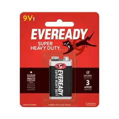 EVEREADY - Batería Pila 9V Carbón Zinc Super Heavy Duty