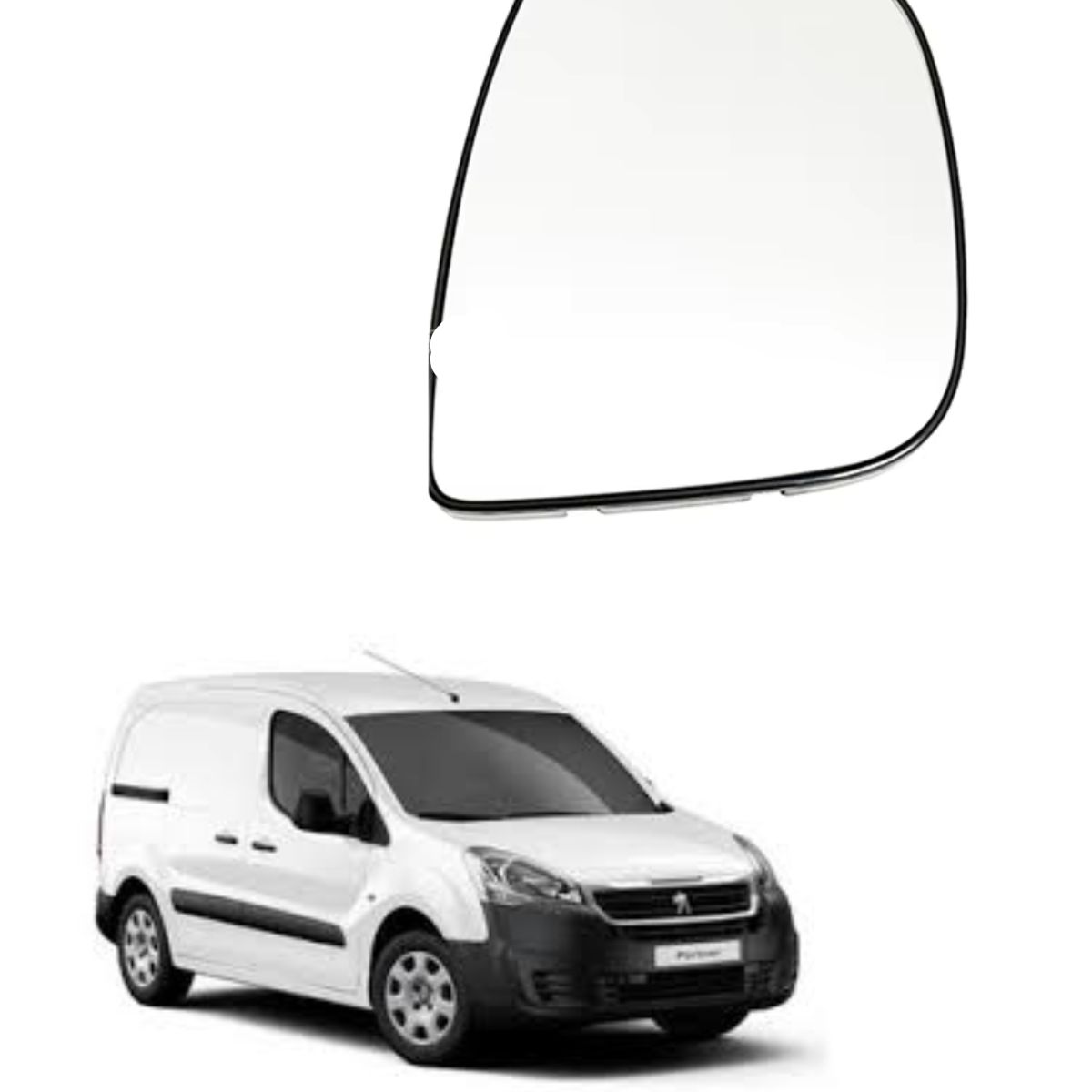GENERICO - Luneta Espejo Retrovisor Compatible Peugeot Partner 2016-20 IZQUIERDO