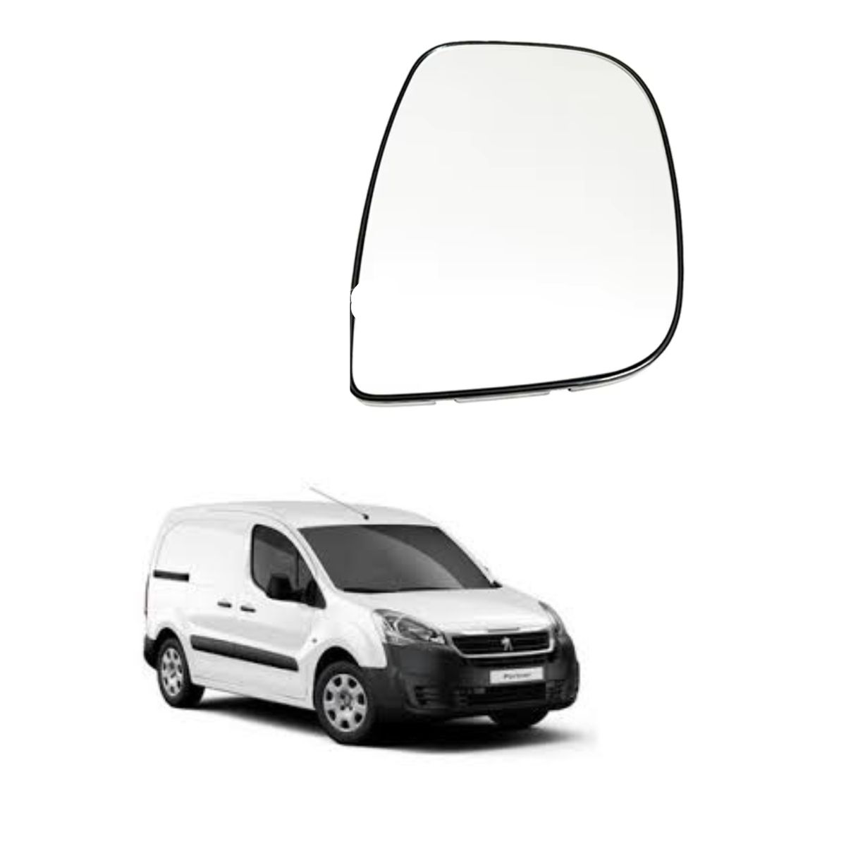 GENERICO - Luneta Espejo Retrovisor Compatible Peugeot Partner 2016-20 IZQUIERDO
