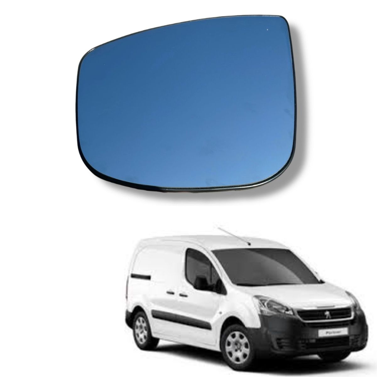 GENERICO - Luneta Espejo Retrovisor Compatible Peugeot Partner 2016-20 IZQUIERDO
