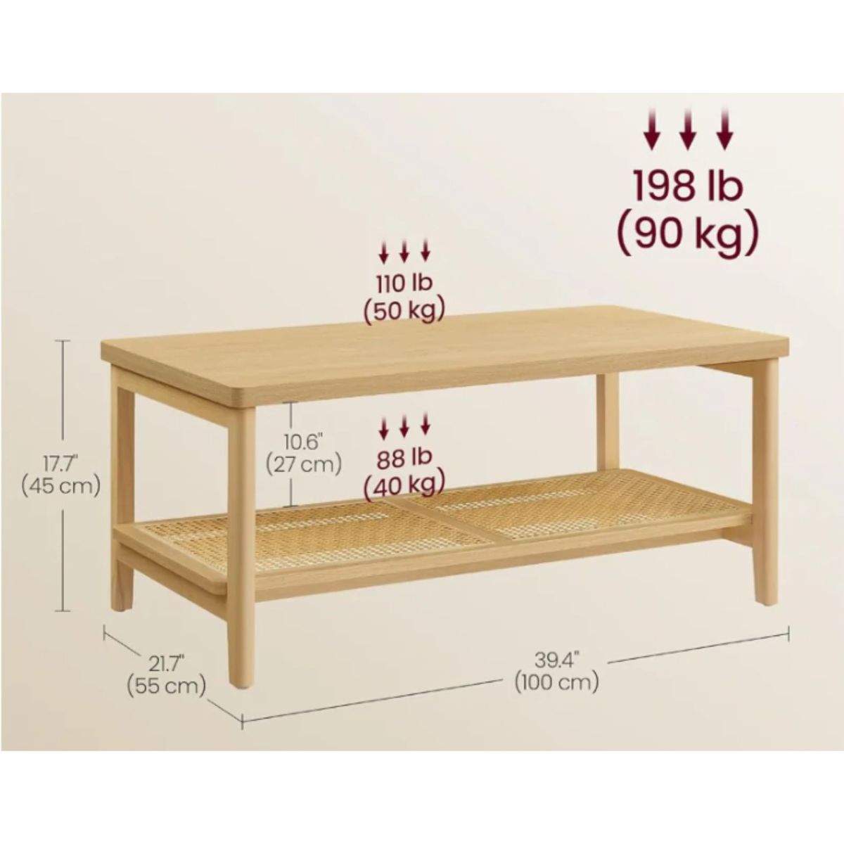 GENERICO - Mesa de Centro Estilo Ratán