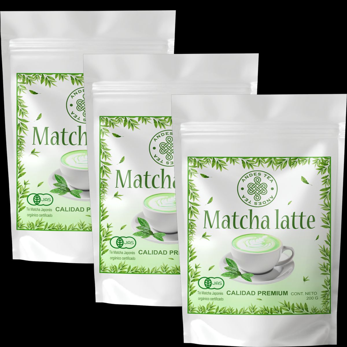 ANDES TEA - Matcha Latte 200gr c/u – Pack 3 unidades