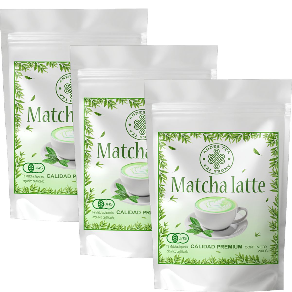 ANDES TEA - Matcha Latte 200gr c/u – Pack 3 unidades