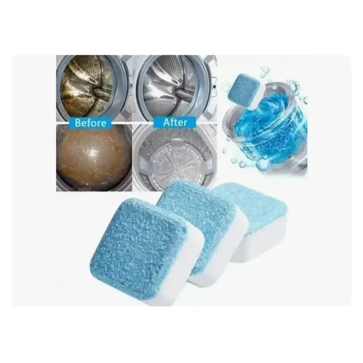 MOVI - Set 12 Pastillas Antisarro Lavadora elimina malos olores y residuos