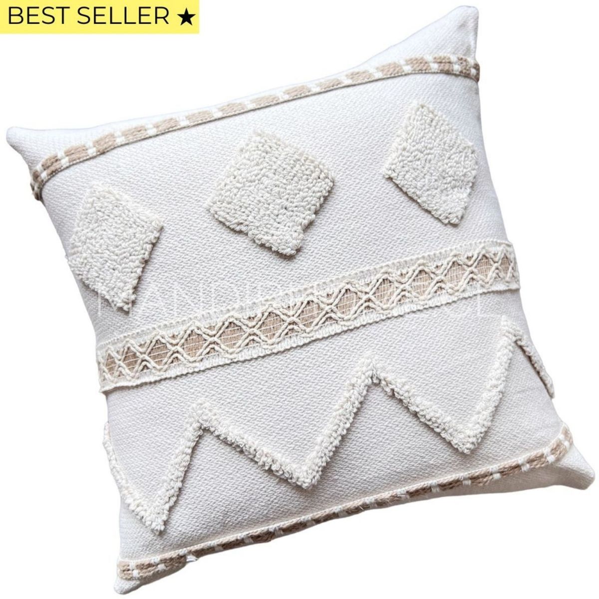 MANDIRHOME - Funda de Cojín Premium Bohemia Luis Cuadrada