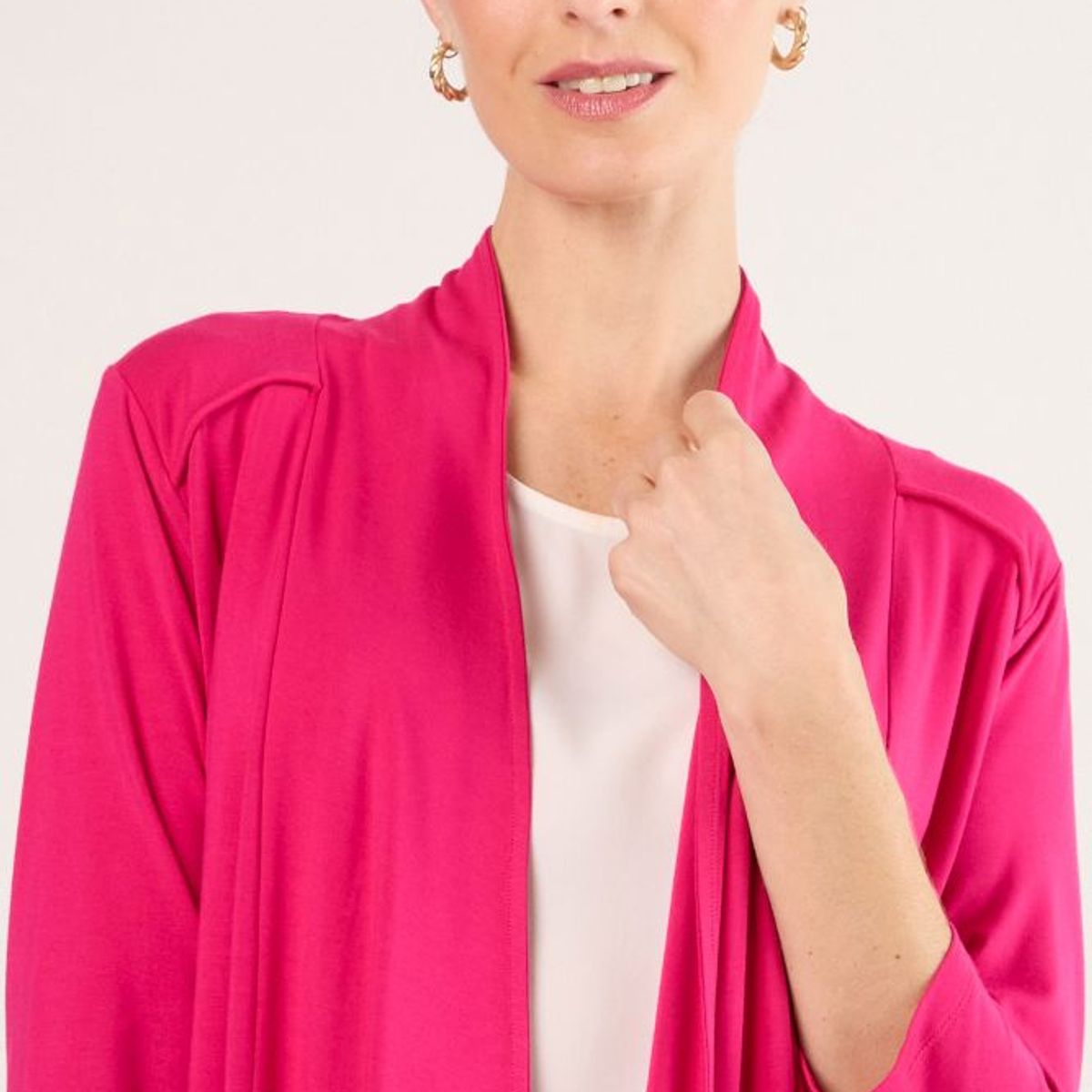 MA GRIFFE - Tapado Abierto Mujer Fucsia Magriffe