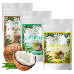 ANDES TEA - Lattes Veganos Pack 3 unidades 200gr c/u – Matcha latte Coco – Chai latte Coco – Golden latte Coco