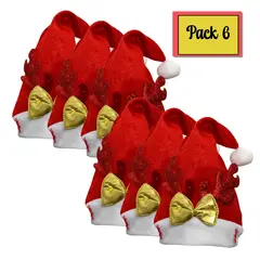 EKOL TACTICA MILITAR - Pack 6 Gorros Navidad Reno Terciopelo Accesorio Navidad 2025