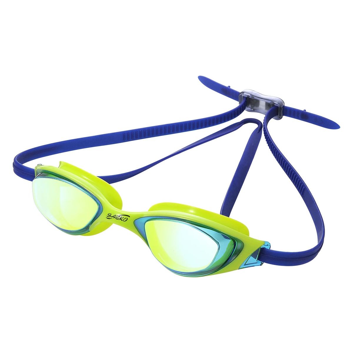 SAEKO - LENTE NATACION SAEKO S67 UV FALCON MIRROR VERDE/AZUL