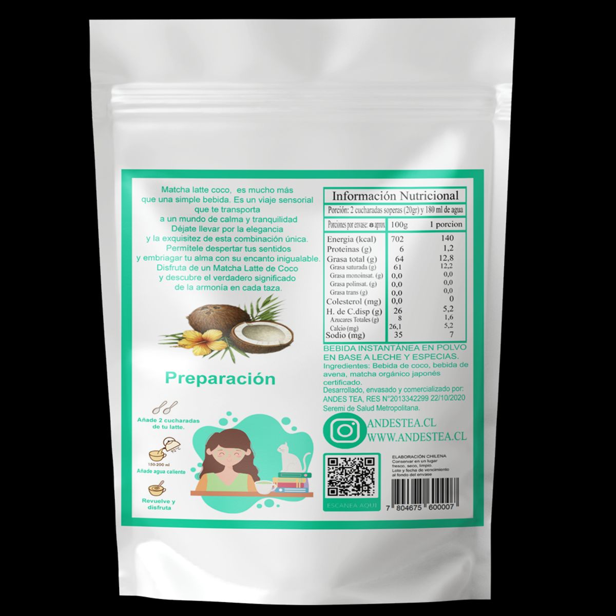 ANDES TEA - Matcha Latte Coco Vegano 200gr