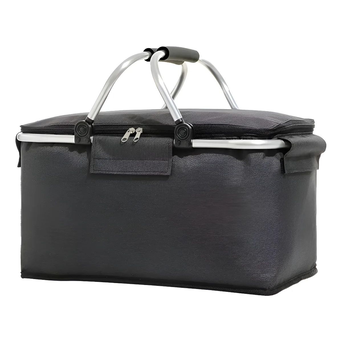 GENERICO - Canasta Picnic Cooler Bolso Térmica Plegable Portatil Gris Oscuro