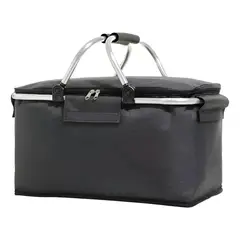 GENERICO - Canasta Picnic Cooler Bolso Térmica Plegable Portatil Gris Oscuro