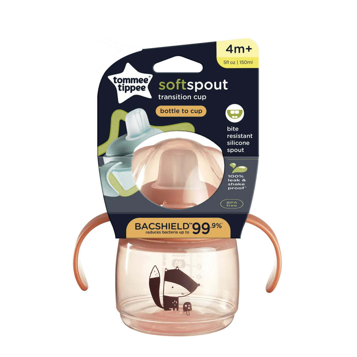 TOMMEE TIPPEE - VASO CON BOQUILLA SUAVE TRANSITION SPOUT 150ML 4M+ DAMASCO