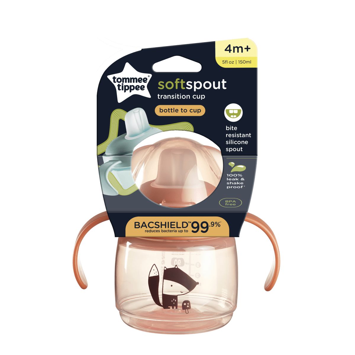 TOMMEE TIPPEE - VASO CON BOQUILLA SUAVE TRANSITION SPOUT 150ML 4M+ DAMASCO