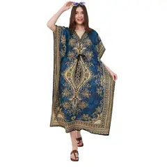 AAYO MODA - Caftán Kimono Largo Mujer Talla Grande Estampado Floral Verano