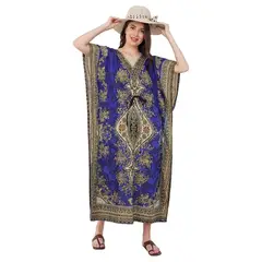 AAYO MODA - Caftán Kimono Largo Mujer Talla Grande Estampado Floral Verano