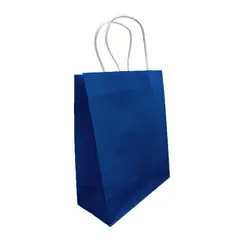 GENERICO - BOLSA REGALO KRAFT AZUL 21X27X11 X12 UNI
