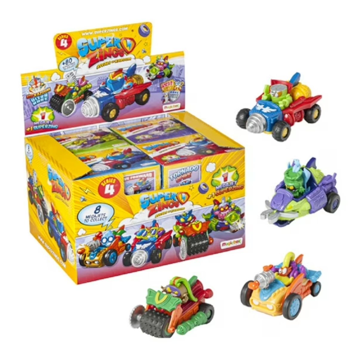 TIOZONEY - SuperZings Caja 8 MegaJet Set Completo Coleccionable Original Rivals of Kaboom