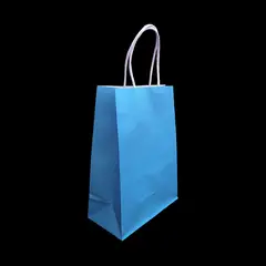 GENERICO - BOLSA REGALO KRAFT CELESTE 15X21X8 X12 UNI