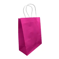 GENERICO - BOLSA REGALO KRAFT FUCSIA 21X27X11 X12 UNI
