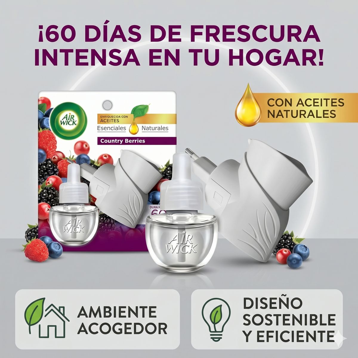 AIRWICK - Aparato Electrico Air Wick Berries + Repuesto 21ml