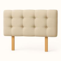 Respaldo 2 Plazas Botón Repujado Beige