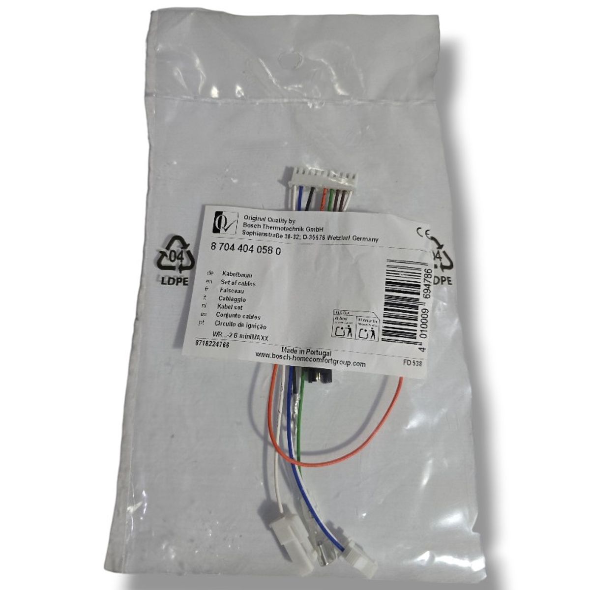 BOSCH - Conjunto De Cables Original Junker Wr Botón transparente 10 Pines