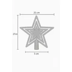 GENERICO - ESTRELLA PARA ÁRBOL NAVIDAD PLATIADA CON LUCES LED GIRATORIAS 3D INTEGRADA DOR