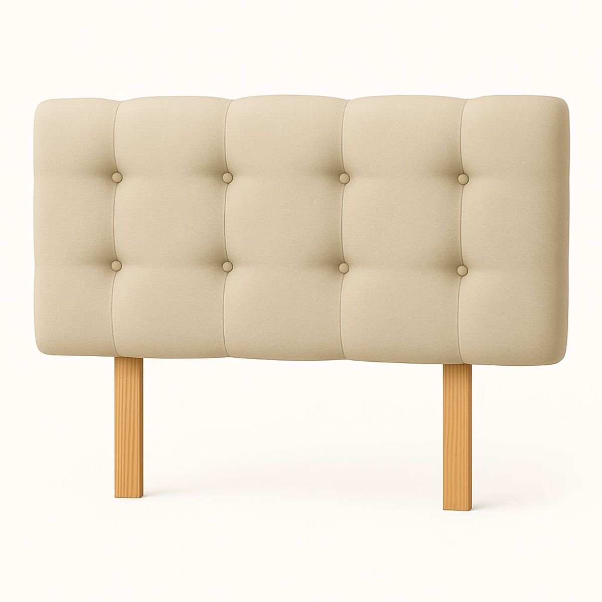 GENERICO - Respaldo 2 Plazas Botón Repujado Beige Lino