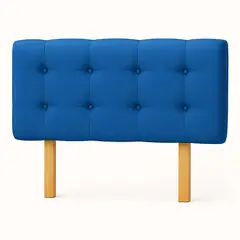 GENERICO - Respaldo 2 Plazas Botón Repujado Azul Lino