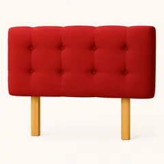 GENERICO - Respaldo 2 Plazas Botón Repujado Rojo Lino