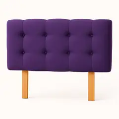 GENERICO - Respaldo 2 Plazas Botón Repujado Morado Lino