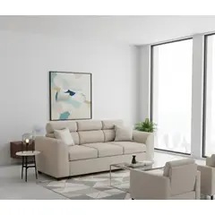 FANCY HOGAR - Sofa pufa 3 cuerpos BEIGE