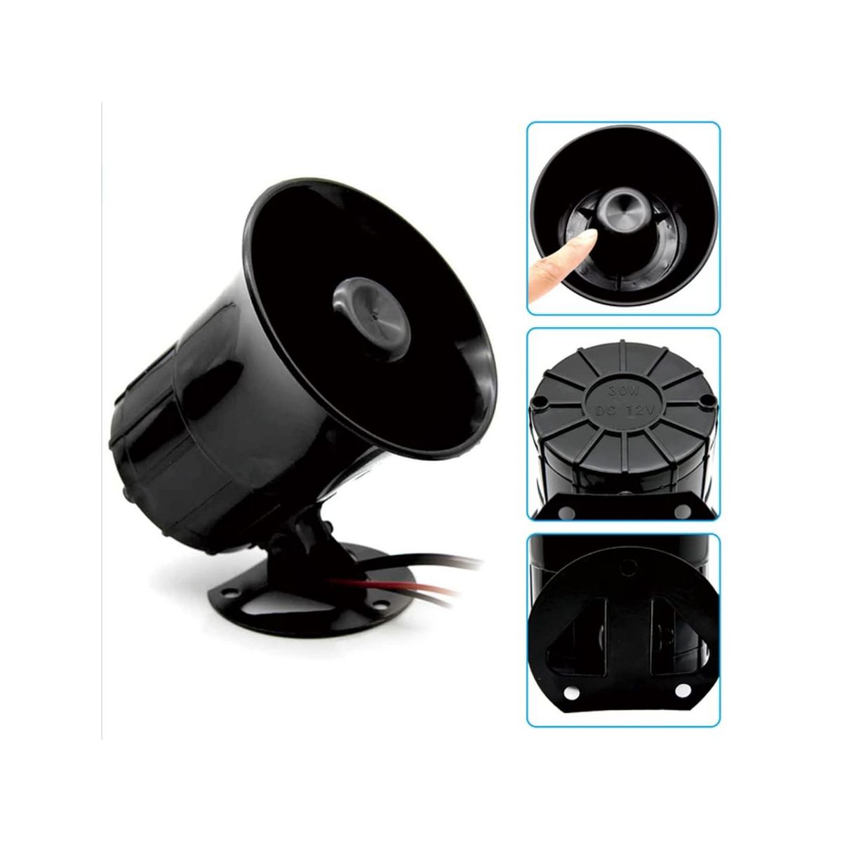 GENERICO - Bocina sirena 3 tonos alarma, policía para autos y camiones