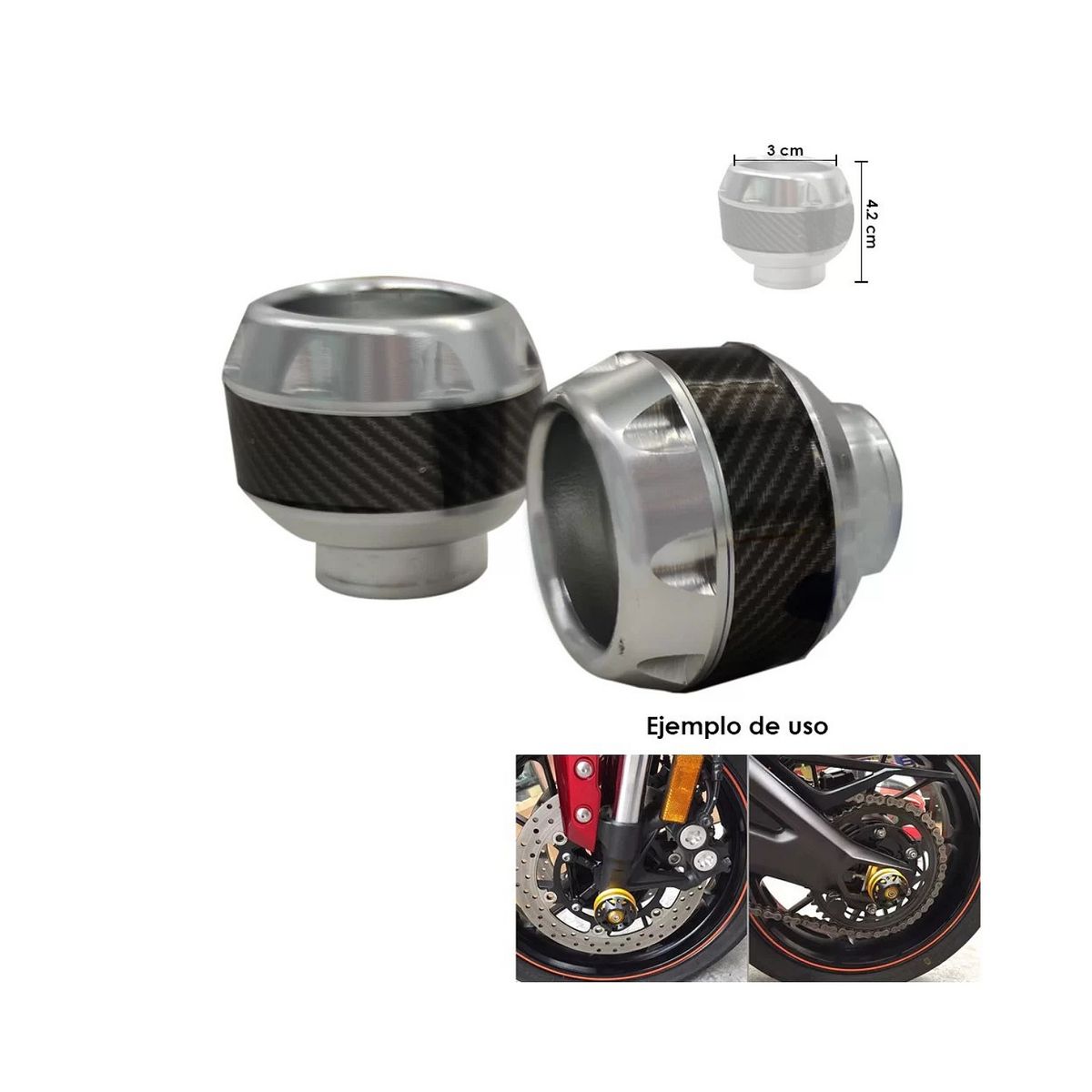 GENERICO - Topes de caída para motos gris