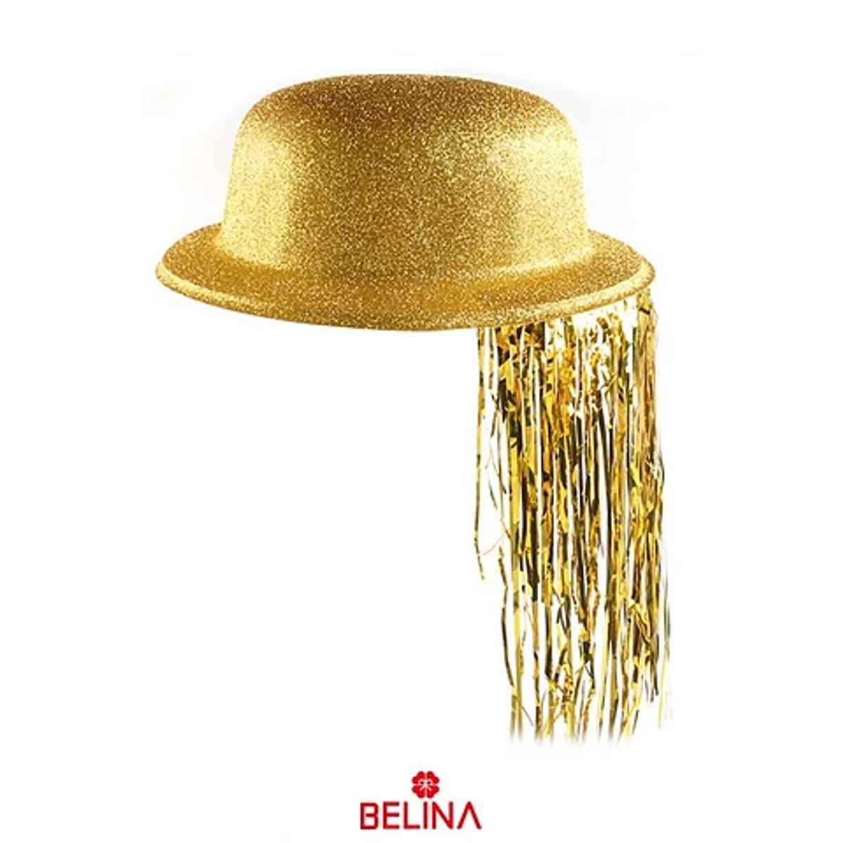 GENERICO - Sombrero dorado con flecos 23x26cm