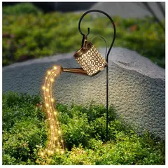 GENERICO - Pack x2 Regadera Cobre Luz Solar Jardín Led Luz Calida