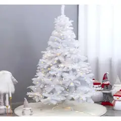 ARTIHOGAR - Arbol de Navidad 180 CM con Luces Led Colores Canadá Blanco