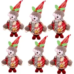 BOHEMIK - Pack de 6 muñecos Navideños colgantes Osito