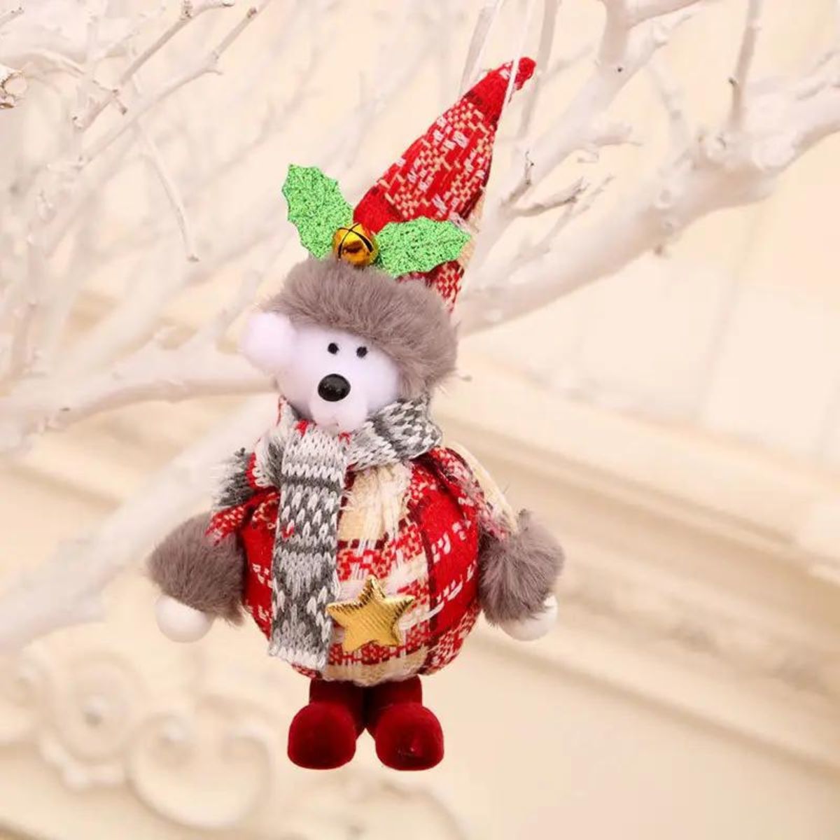 BOHEMIK - Pack de 6 muñecos Navideños colgantes Osito