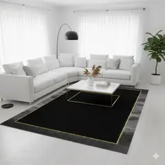 GENERICO - ALFOMBRA 160X200 DISEÑO ELEGANTE CUADRO NEGRO MODERNA DECORATIVA WM