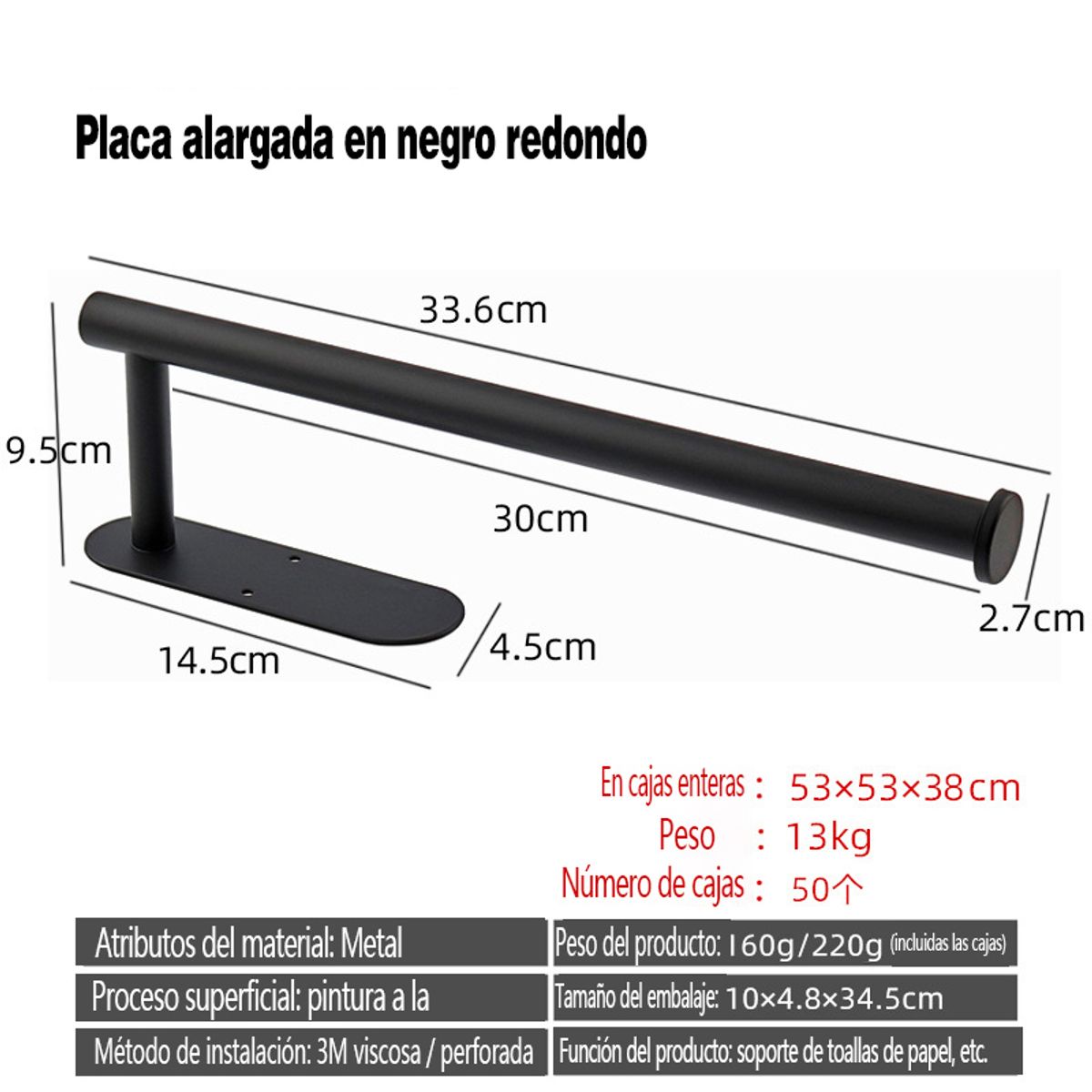 GENERAL - Soporte De Toallas De Papel Para El Baño Sin Perforación