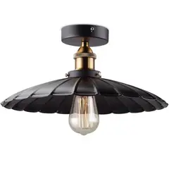 TATEE - Lámpara de pared Luces de techo dobladillo 26 cm negro