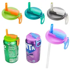 ATURE - Tapas Para Latas De Refresco Con Pajitas, Paquete De 4 Unida