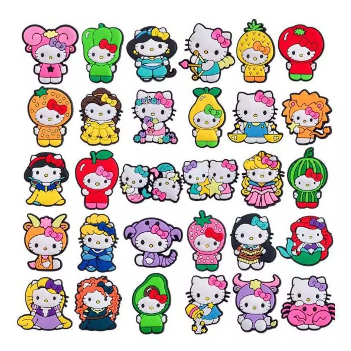 GENERICO - Pack 30 Charms gato Compatibles Con Crocs Pin