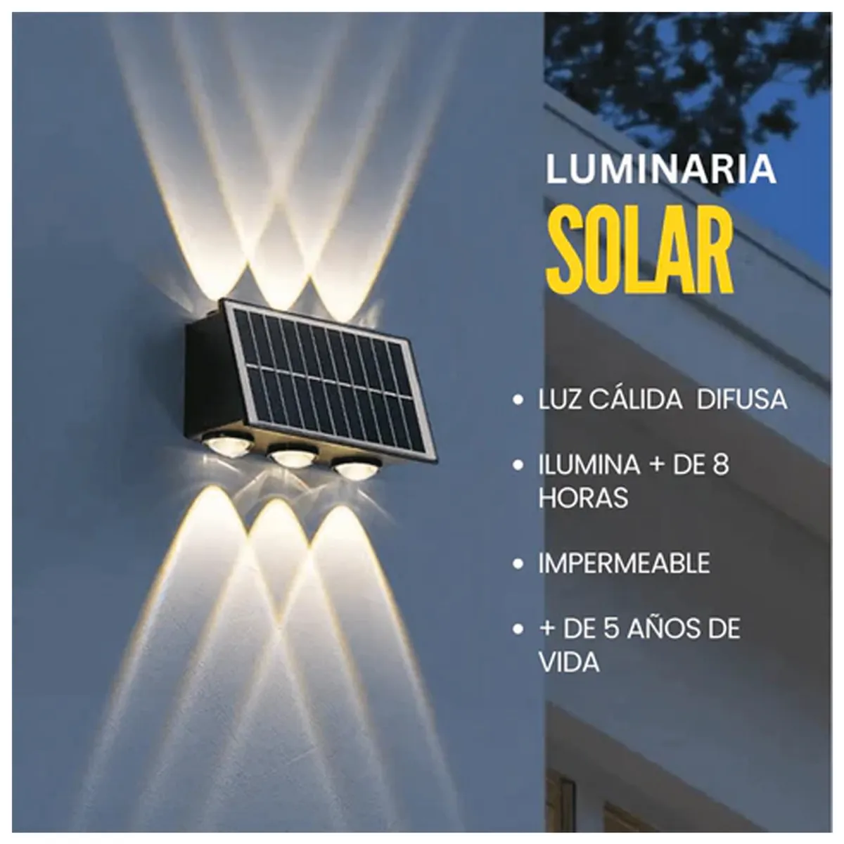 NO LOGO - Lámpara Solar Bifocal Decorativa Leds